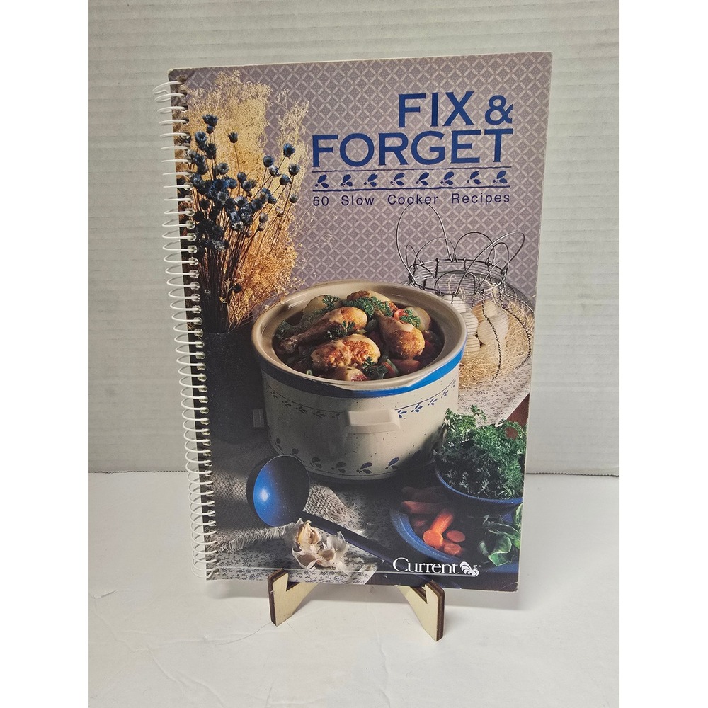 Vintage Current 1989 Fix and Forget 50 Slow Cooker Recipes Cookbook Spiral